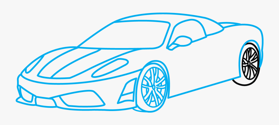 Easy Sports Car Drawing, Transparent Clipart