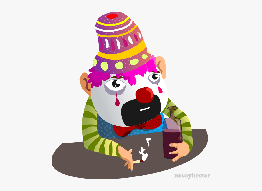 Payaso Triste Clown 555px - وجه مهرج حزين كرتون, Transparent Clipart