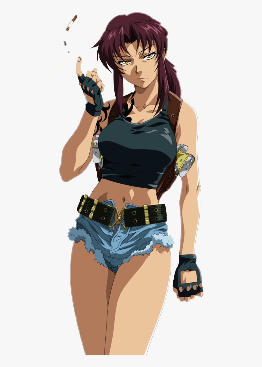 #animegirl #blacklagoon #revy #gun #smoking - Black Lagoon Revy Png, Transparent Clipart