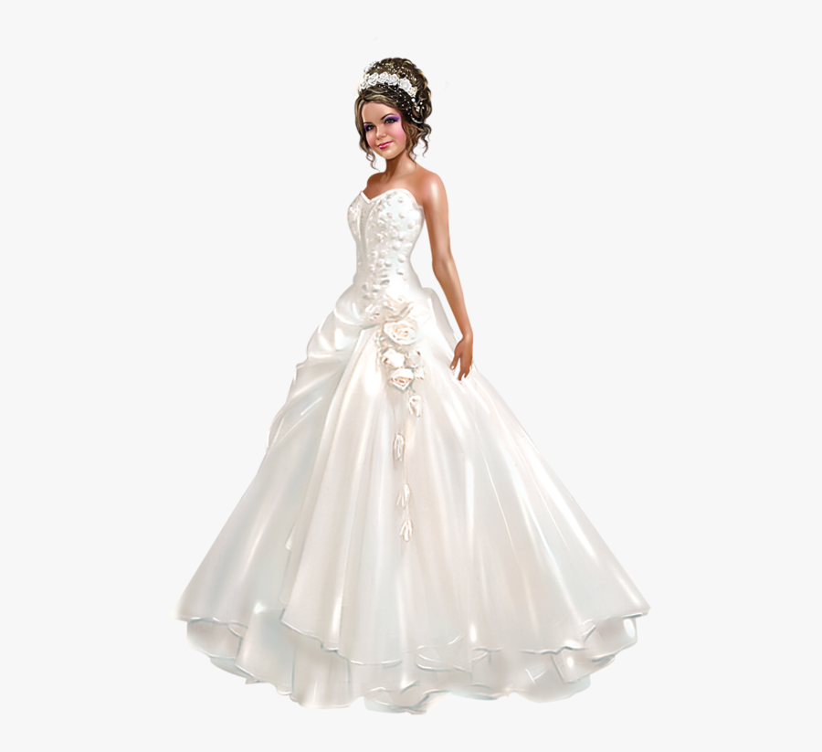 Transparent Wedding Dress Clipart - Dress, Transparent Clipart