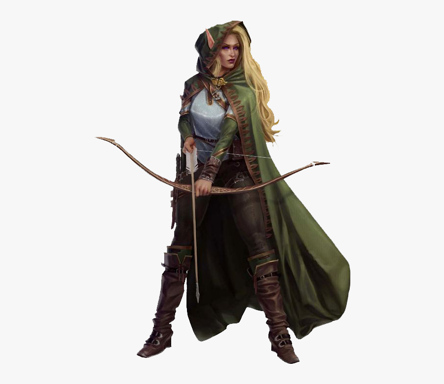 Clip Art Blonde Female Elf - D&d Female Elf Ranger, Transparent Clipart