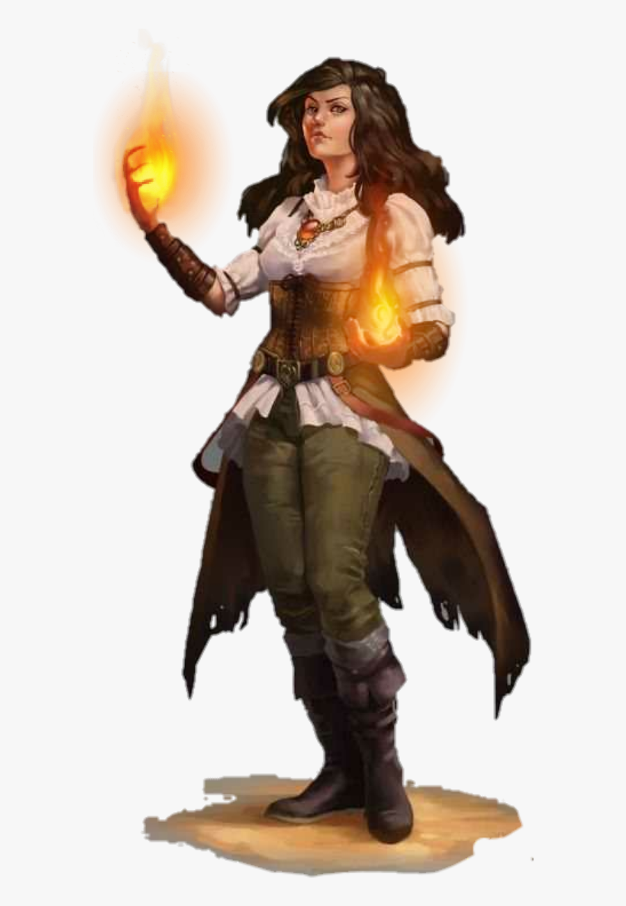 #woman #female #witch #sorceress #magic #fantasy #png - Female Human D&d Adventurer, Transparent Clipart