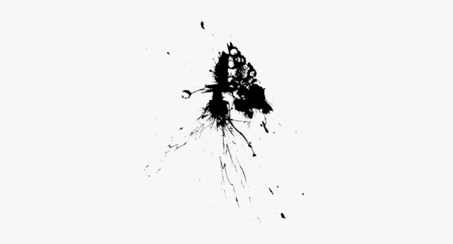 Drawn Raven Ink Splatter - Ink Drip, Transparent Clipart