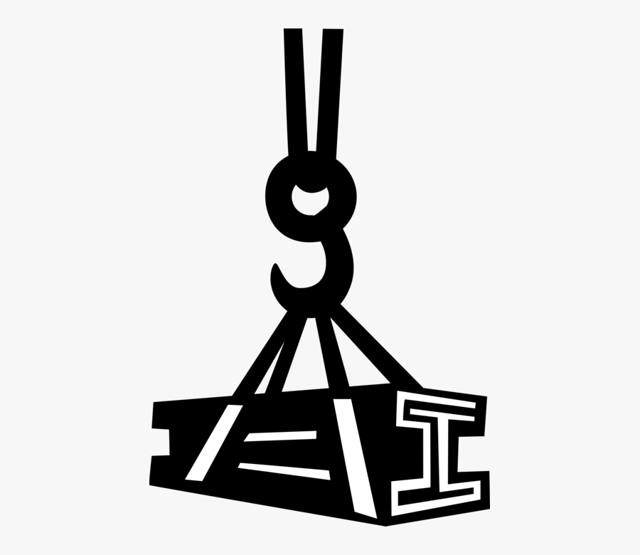 Vector Illustration Of Construction Industry Crane - Steel Beams Clip Art, Transparent Clipart