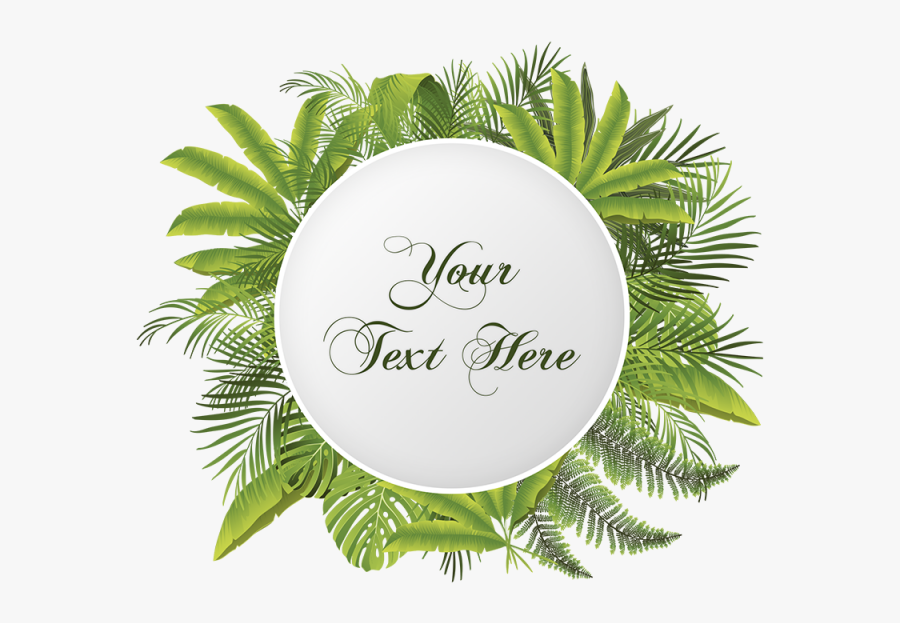 Tropical Floral Flower With Your Text Vector Png, Tropical, - Tropical Design Vector Free, Transparent Clipart