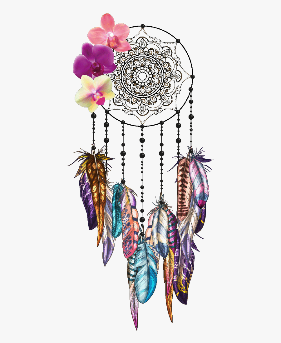 #boho #dreamcatcher #dreamcatchers #freetoedit - Orchid Dream Catcher Tattoo, Transparent Clipart