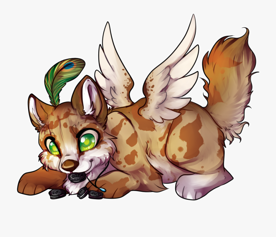 Chibi Wolf Pup With Wings - Cartoon, Transparent Clipart