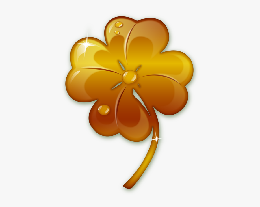 Clover Clipart Gold Clover - Golden Clover Four Leave, Transparent Clipart