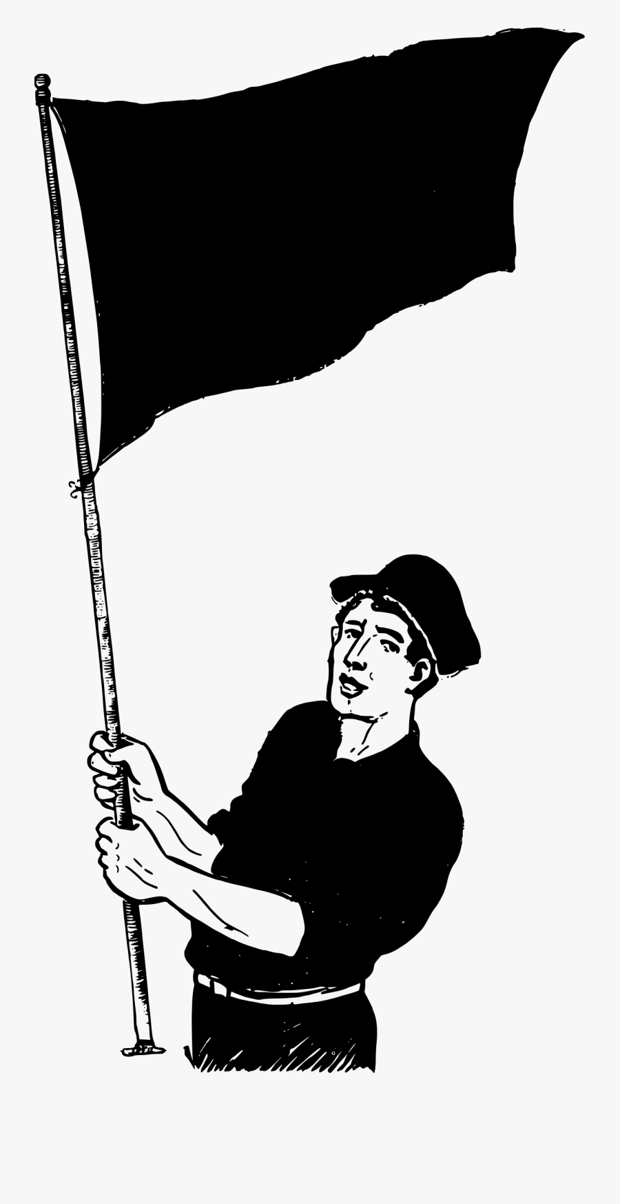 With Black Icons Png - Man Waving Flag Png, Transparent Clipart