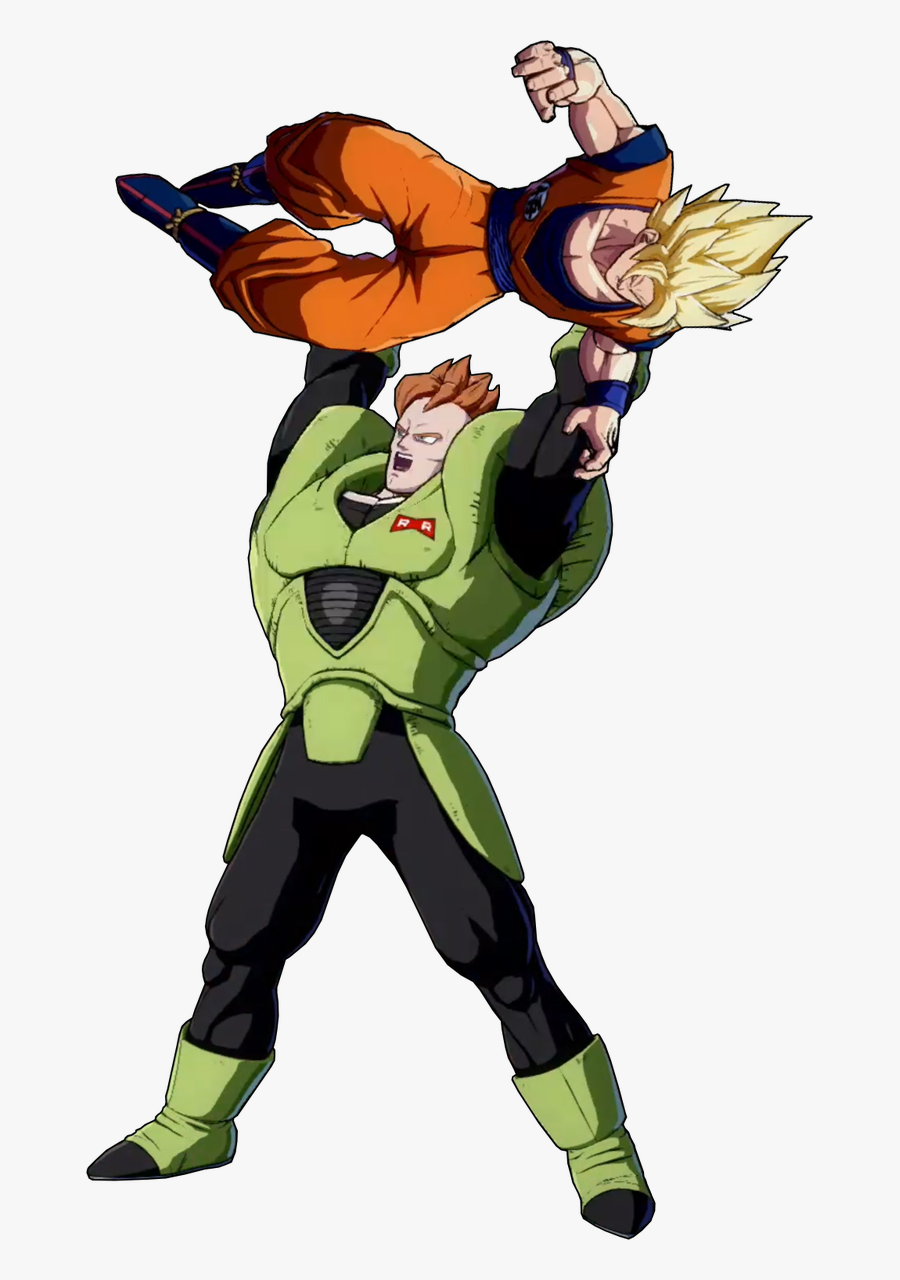 Android 16 Dunking Goku, Transparent Clipart