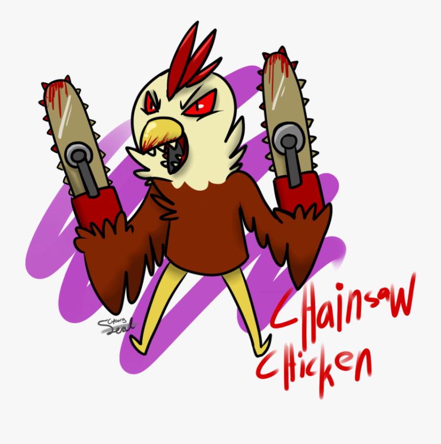 Chainsaw Chicken By Cyborgseal - Cartoon, Transparent Clipart