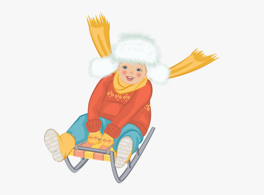 Sled Clipart People - Luge Enfant Png, Transparent Clipart