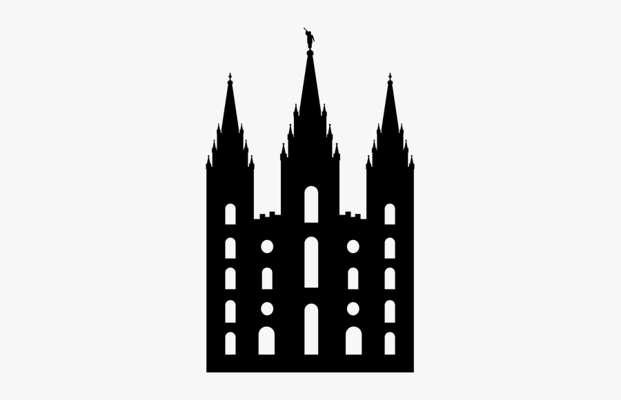 Salt Lake Temple Large Silhouette Vector Image - Temple Square, Transparent Clipart