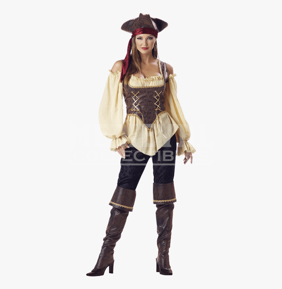 Transparent Female Pirate Clipart - Womens Pirate Costume, Transparent Clipart