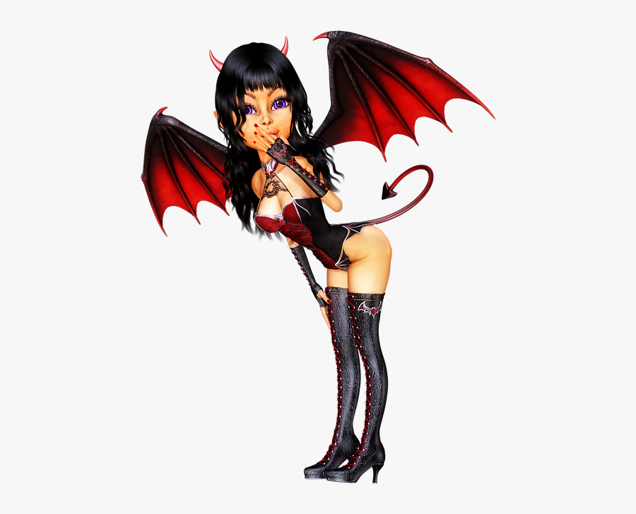 Halloween, Devil, Wicked, Dark, Spooky, Demon, Mystery - Girl Demon Baby Anime, Transparent Clipart