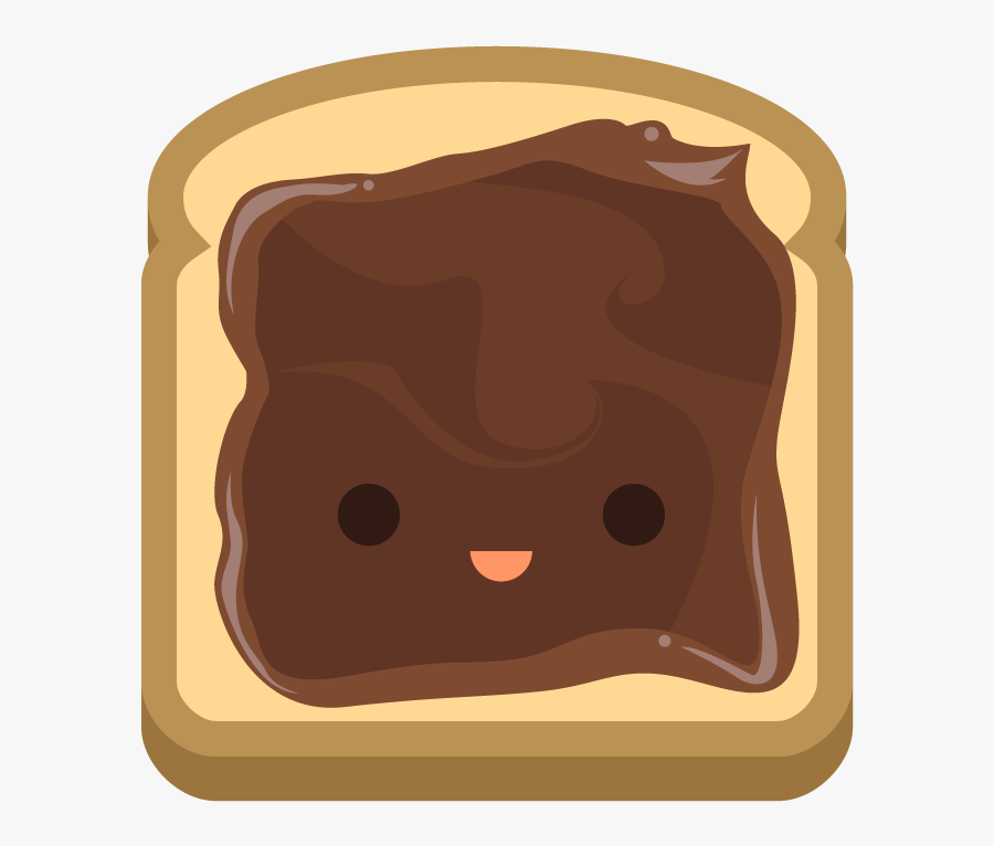 Bread With Nutella Drawing, Transparent Clipart