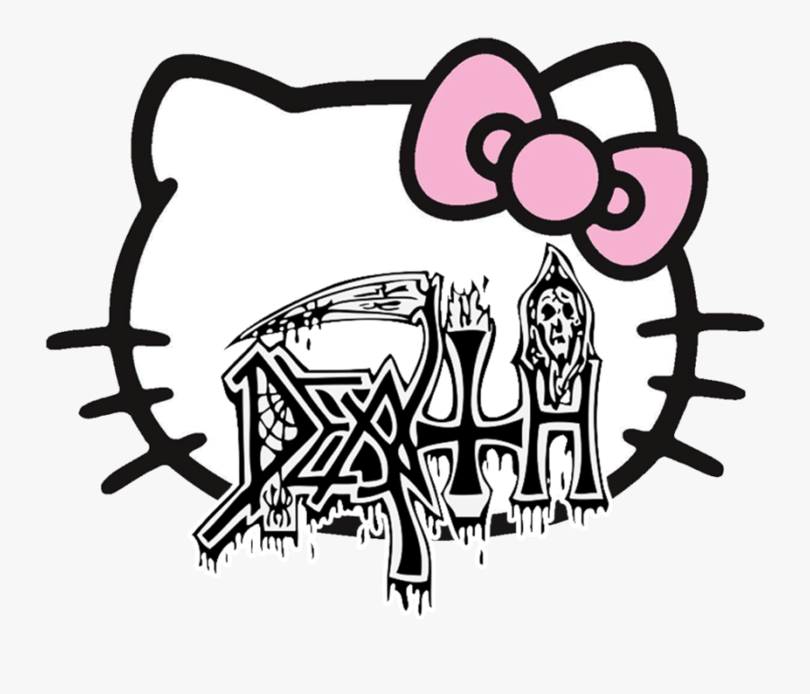 #death #hk #hello #kitty #sanrio #punk #goth #gothic - Hello Kitty Goth Png, Transparent Clipart