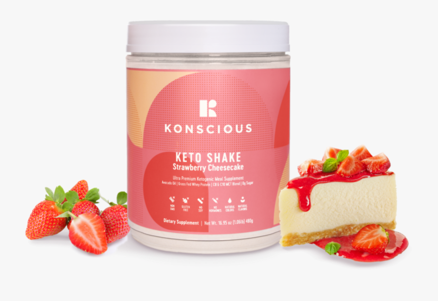 Strawberry Cheesecake Keto Shake - Konscious Keto Strawberry, Transparent Clipart