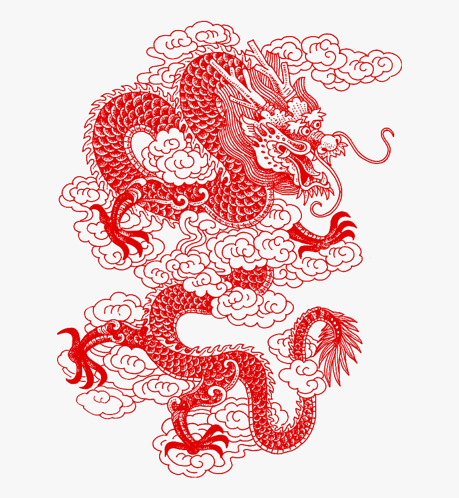 #chinese #asian #dragon #papercut #chinesedragon #ftestickers - Chinese Red Dragon Png, Transparent Clipart