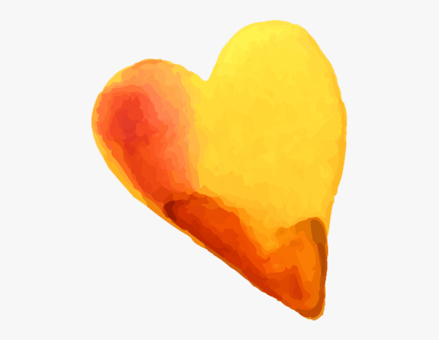 Heart Watercolor Png Download - Orange Watercolor Heart Png, Transparent Clipart