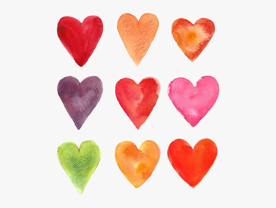Watercolor Hearts By Anna Michalik - Free Heart Png Watercolor, Transparent Clipart
