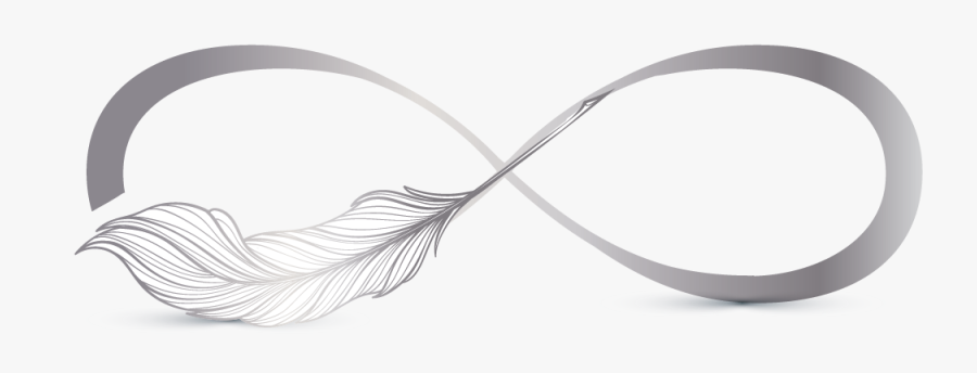 Infinity Sign With Feather Design, Transparent Clipart