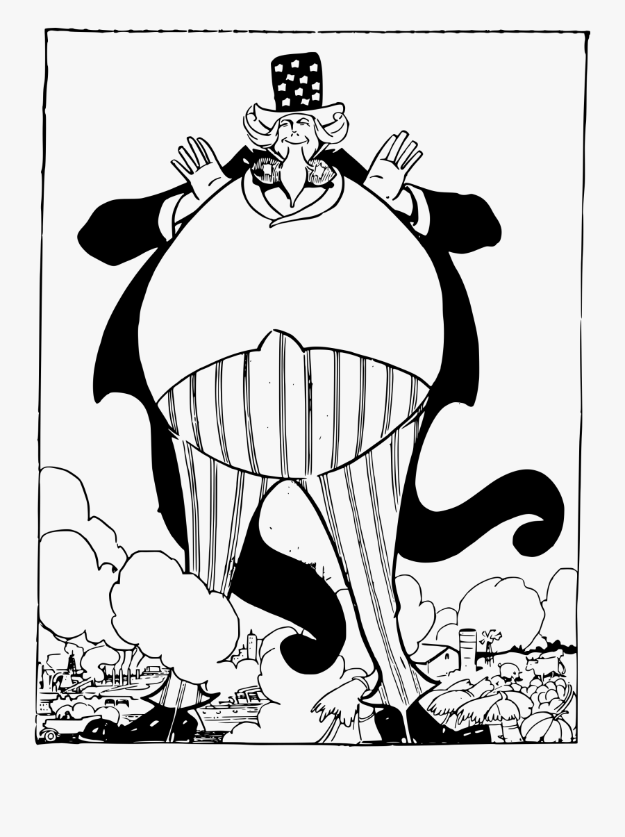 Fat Sam Big Image - Fat Uncle Sam Cartoon, Transparent Clipart