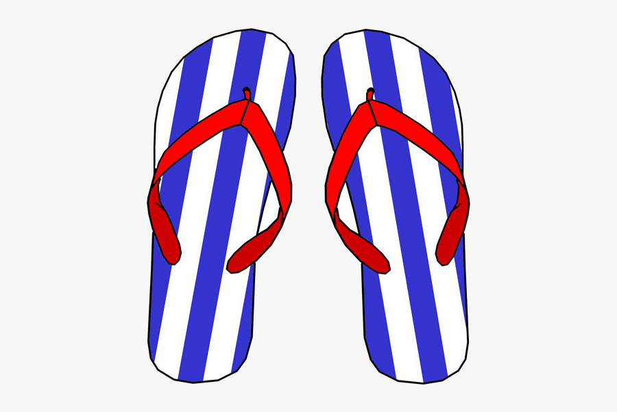 Flip Flop Free Clip Art Transparent Png - Red White And Blue Clip Art Flip Flops, Transparent Clipart