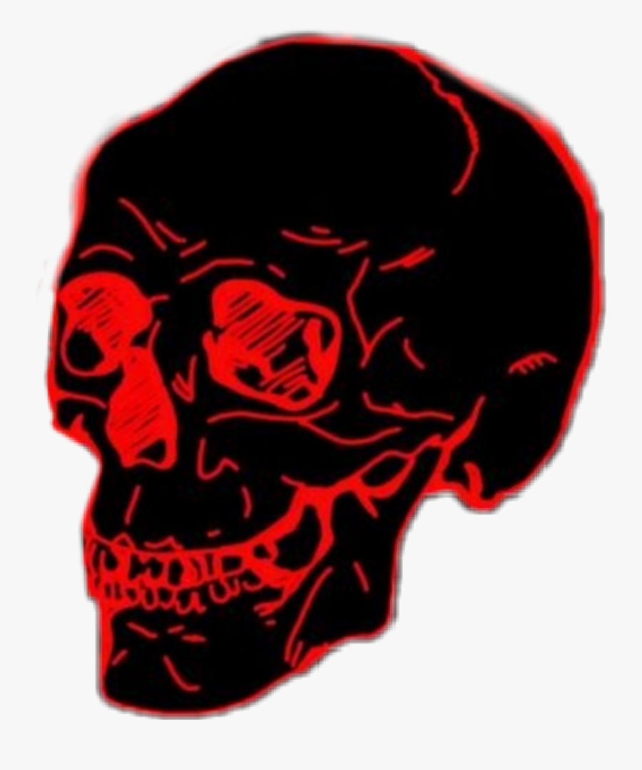 #skull #skullface #red #black #death #dead #skeleton - Red And Black Skull Png, Transparent Clipart