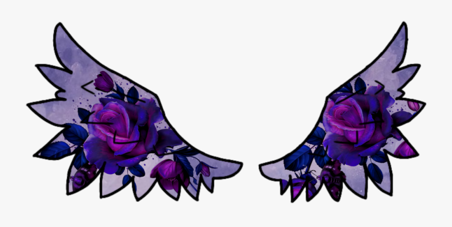 #gacha #roses #purple #gachalife #wings #gachalifewings - Gacha Wings, Transparent Clipart