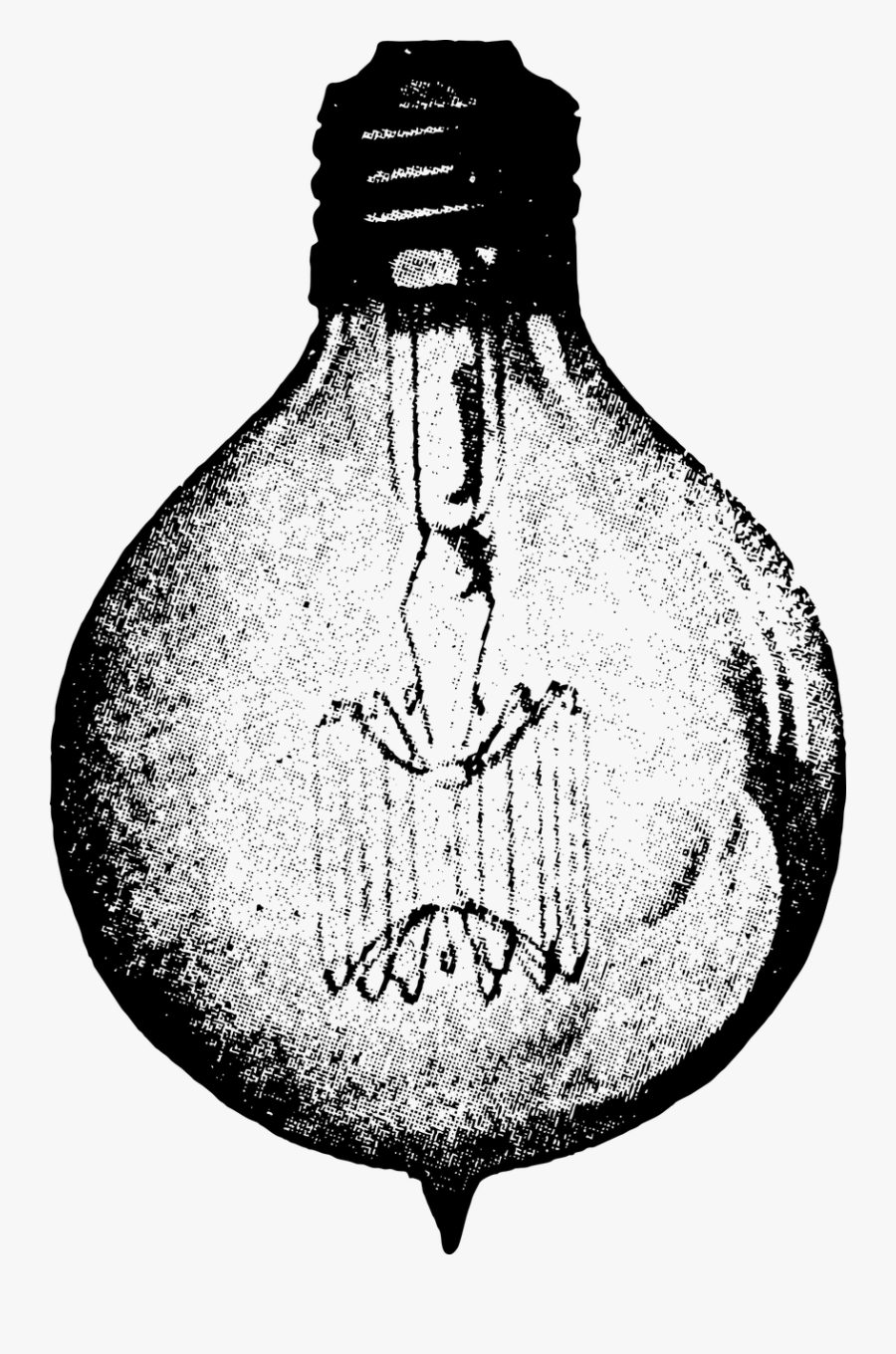 Vintage Light Bulb Clip Art, Transparent Clipart