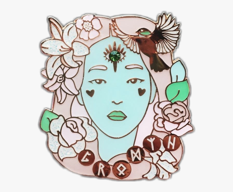 #face #pin #pastel #flowers #wicca #drawing #art #instagram, Transparent Clipart
