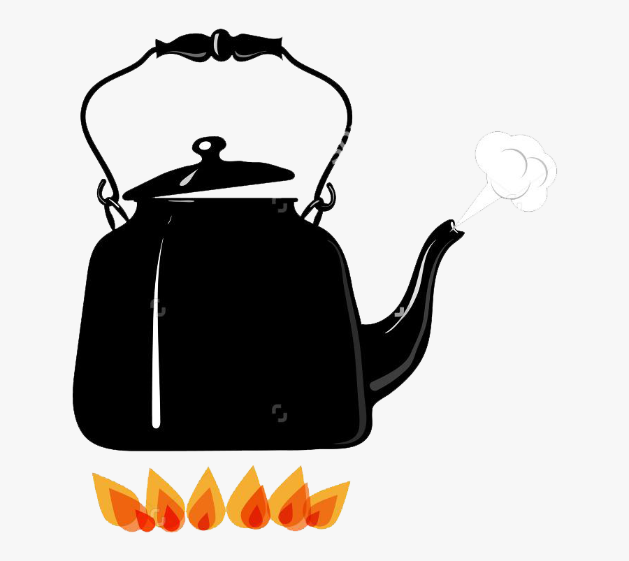Boiling Kettle Fire Illustration - Kettle Boiling Cartoon, Transparent Clipart
