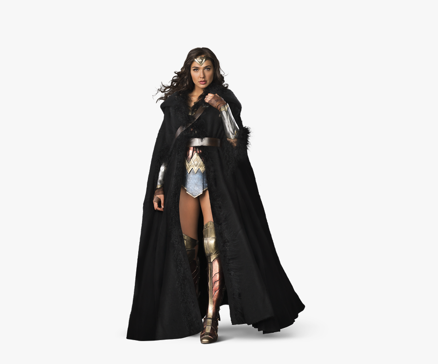 Wonder Woman Cape Png - Wonder Woman With Coat, Transparent Clipart