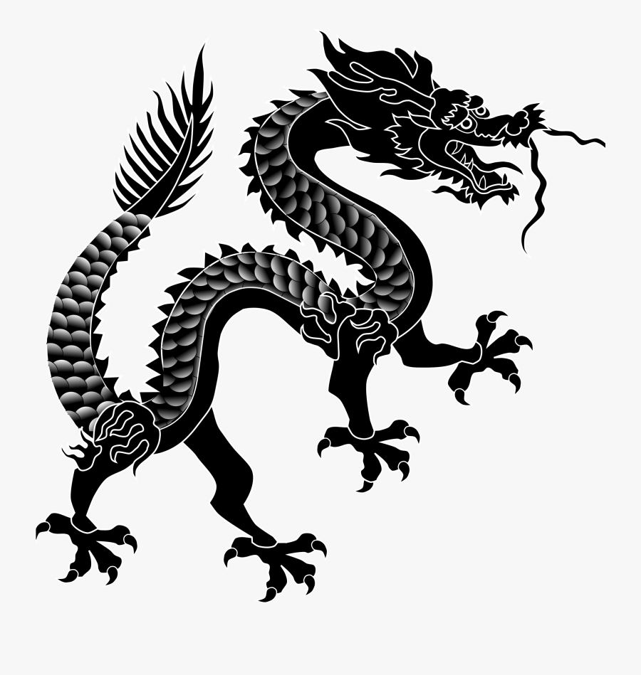 Transparent Chinese Lion Clipart - Chinese Dragon Silhouette Png, Transparent Clipart