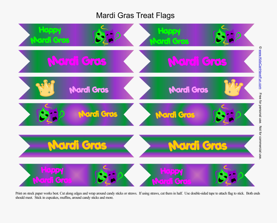 Clip Art Mardi Gras Cupcake Toppers - Nautical Flags Printable Free, Transparent Clipart
