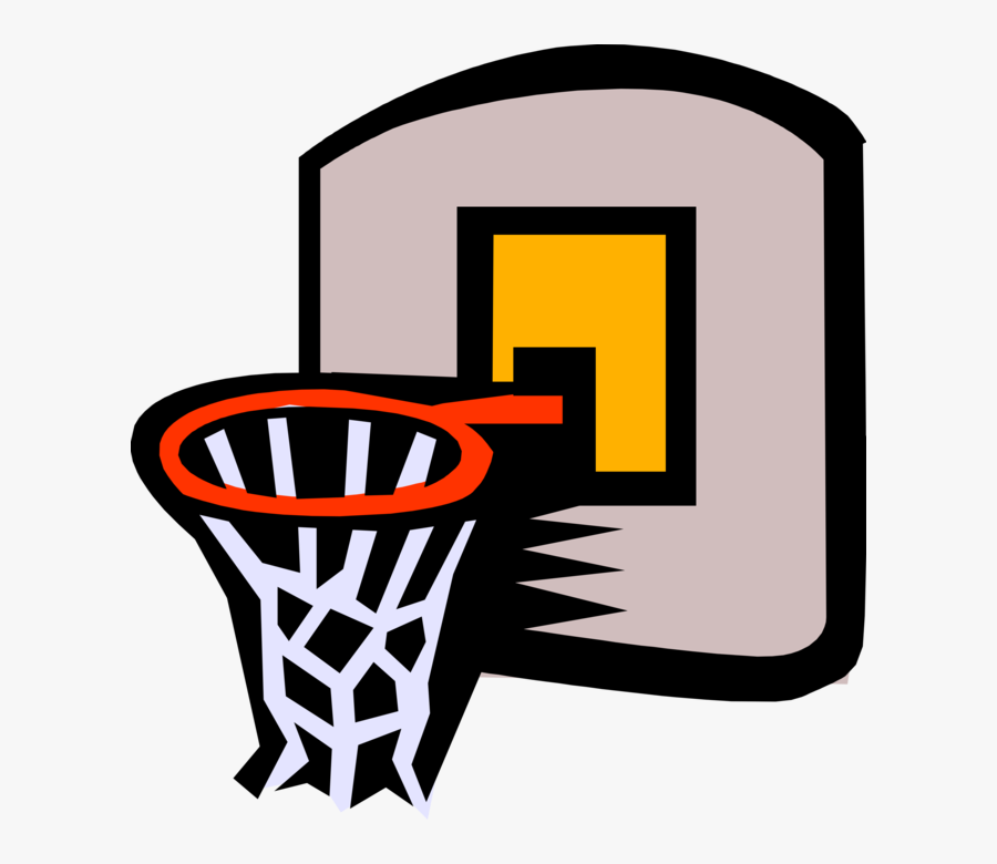 Basketball Game Net Hoop - Cartoon Basketball Hoop Transparent Background, Transparent Clipart