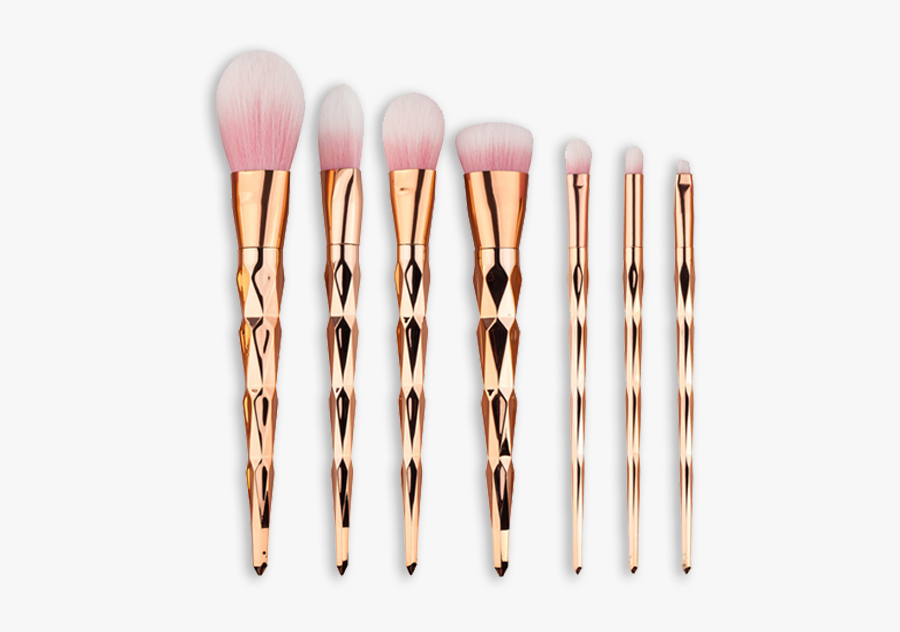 Rose Gold Makeup Brushes, Transparent Clipart