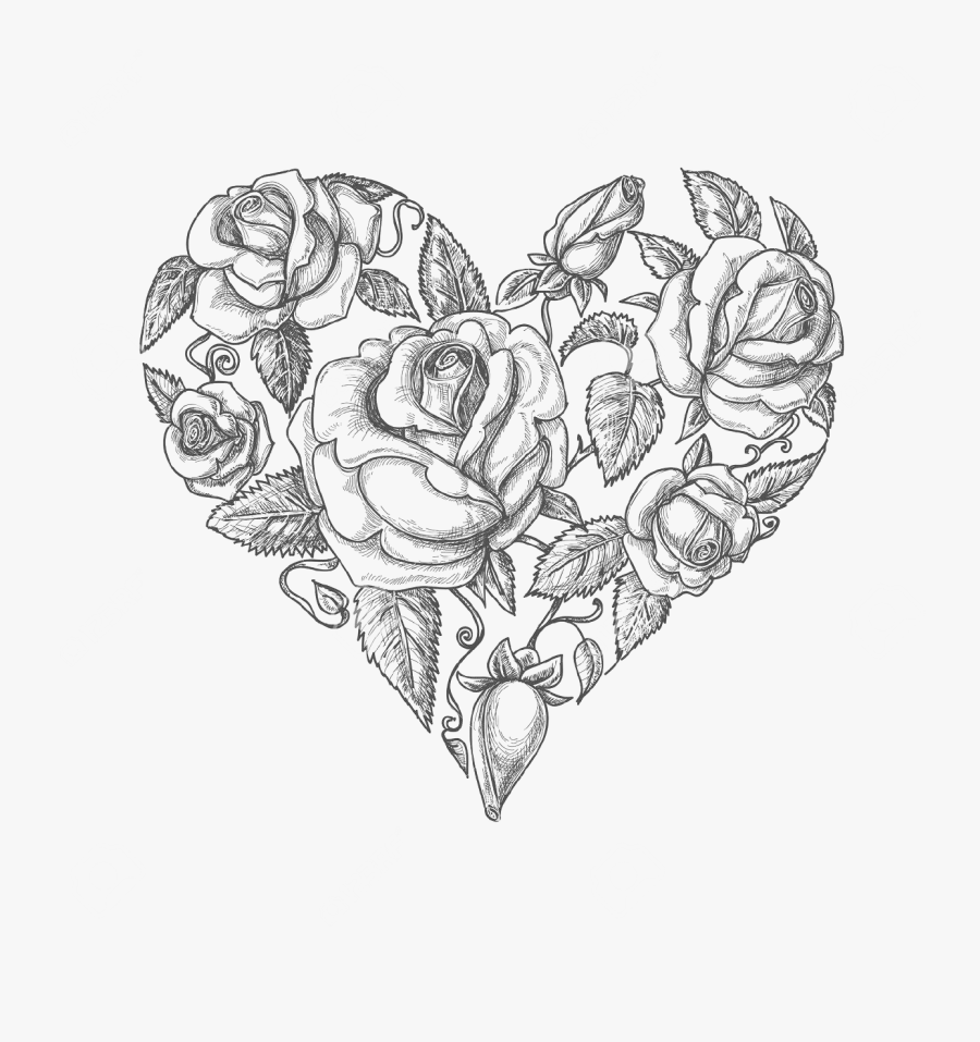 Rose Tattoo Clipart Vintage Rose - Easily Sketched Mothers Day Cards, Transparent Clipart