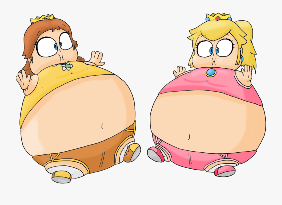 Stomach Clipart Obese Child - Peach And Daisy Inflation, Transparent Clipart