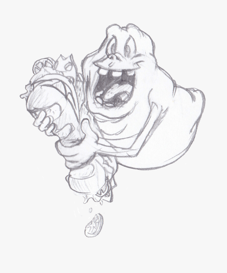 Slimer - Advertisements - Illustration - Black And White Slimer, Transparent Clipart