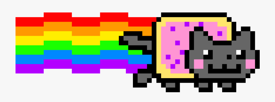 Pixel Art Nyan Cat - Easy Pixel Art Nyan Cat, Transparent Clipart