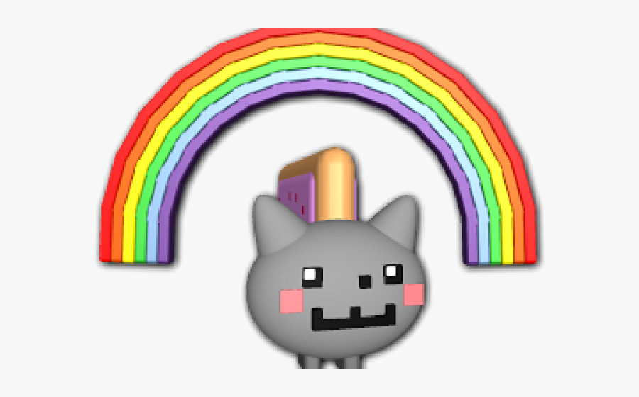 Transparent Nyan Cat Rainbow Png - Pixel Rainbow, Transparent Clipart