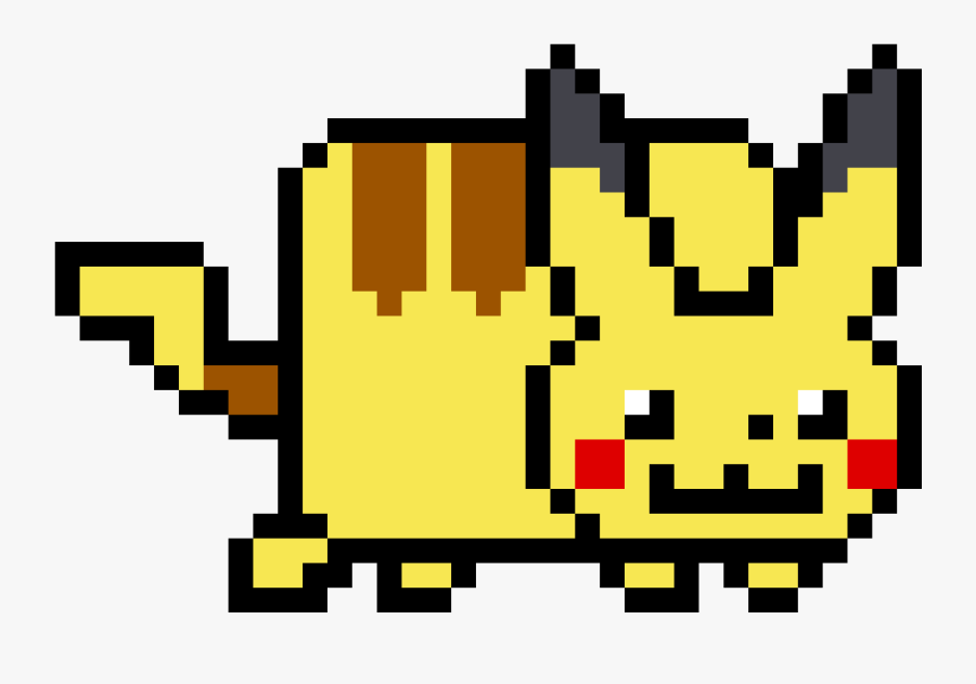 Nyan Cat Pikachu Clipart , Png Download - Pikachu Perler Bead Patterns Pokemon, Transparent Clipart