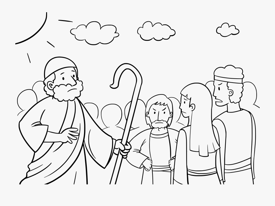 Moses And People Coloring Pages - Death Of Moses Coloring, Transparent Clipart