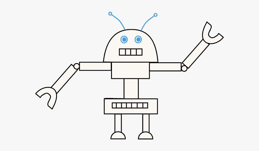 How To Draw Robot - Easy Drawing Of A Robot, Transparent Clipart