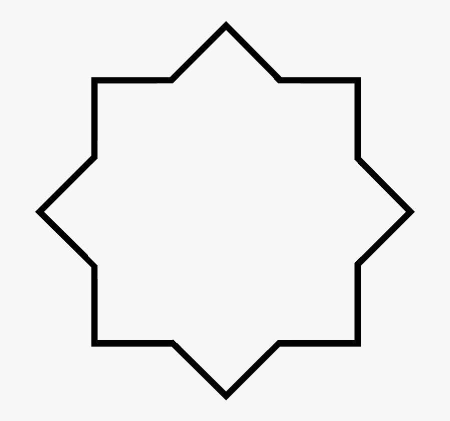 File Squared Octagonal Star - Line Art, Transparent Clipart