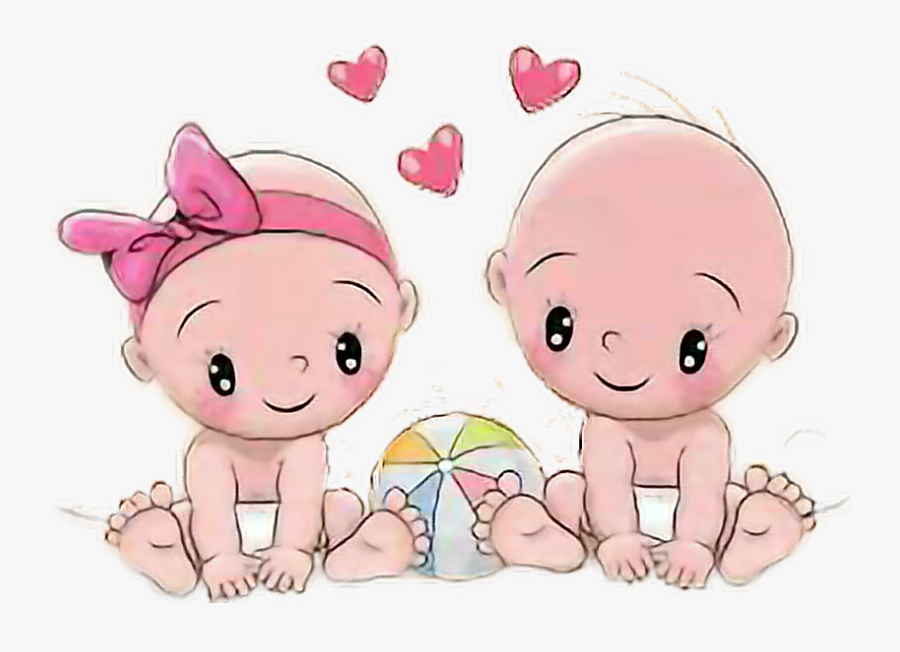 #bebê #nenem #baby #boy #menino #menina #girl #gêmeos - Cartoon Baby Girl, Transparent Clipart