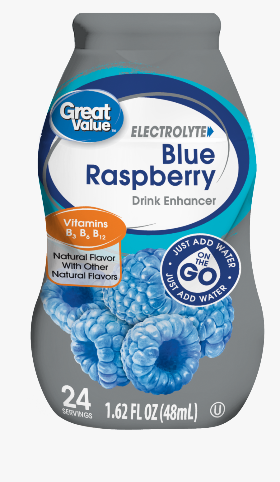 Transparent Blue Drink Png - Great Value Electrolyte Drink Enhancer, Transparent Clipart