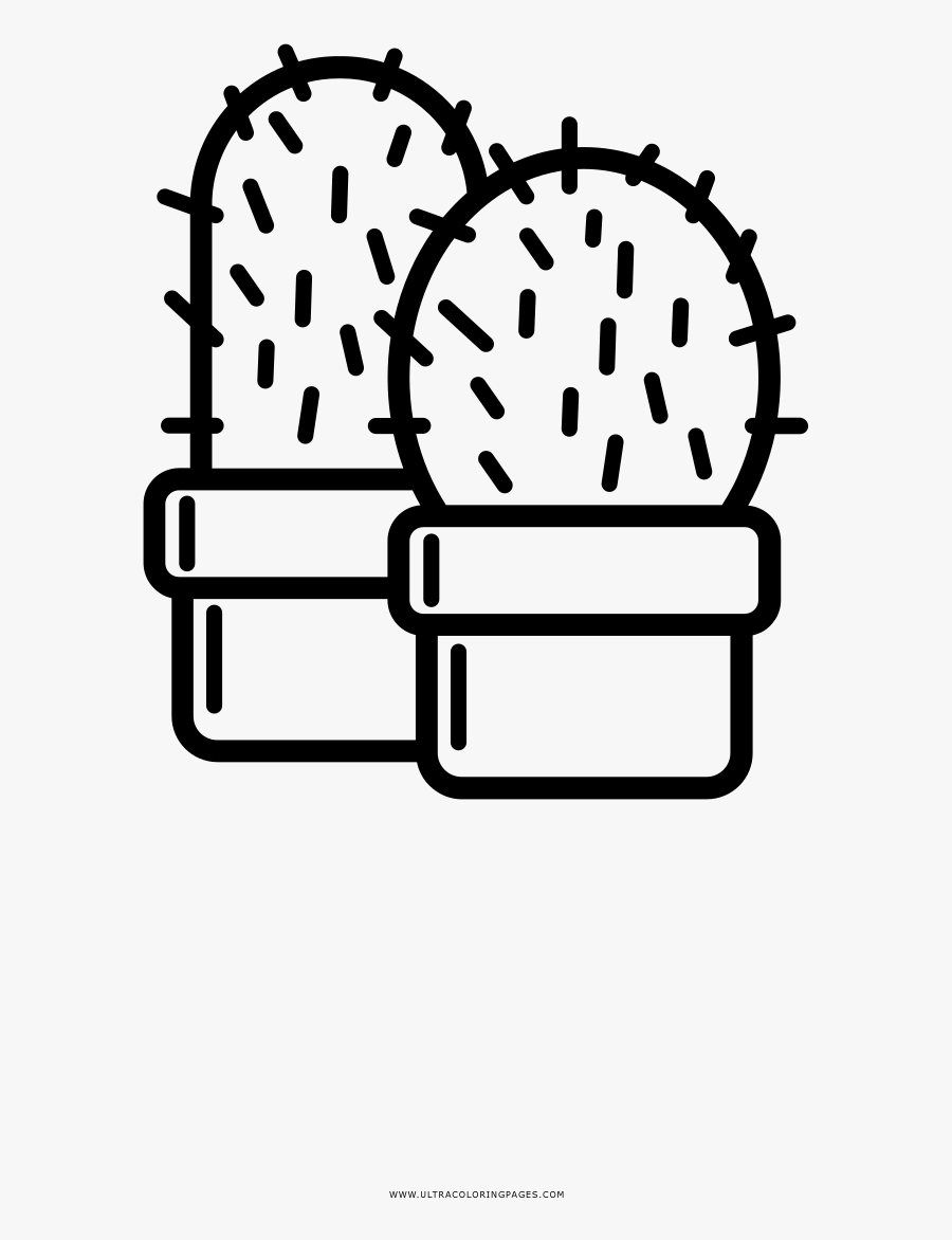 Cactus Coloring Page - Cactus Para Colorear, Transparent Clipart